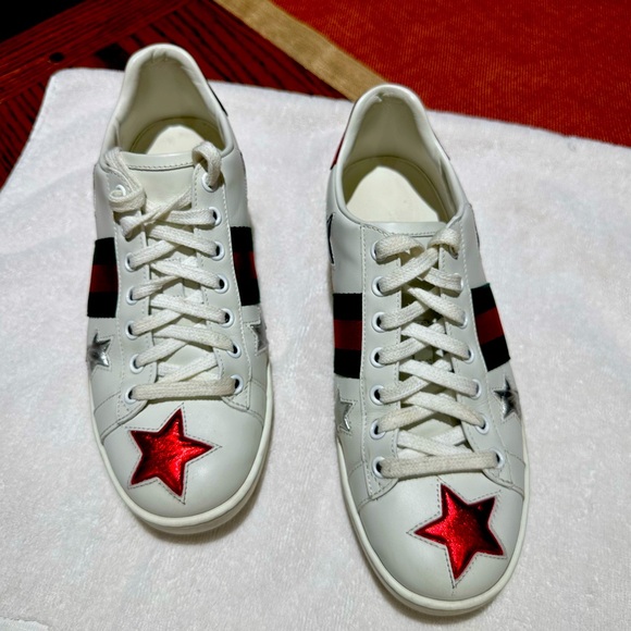 GUCCI ACE TRAINERS w/ STARS SZ 36.5 GREAT CONDITION - Picture 1 of 13